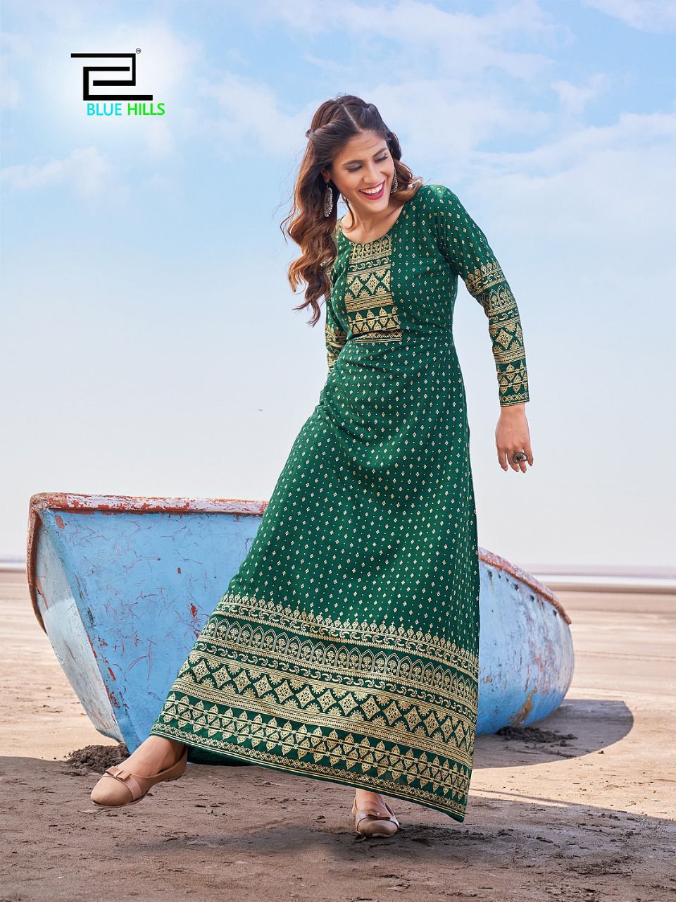 Blue Hills Velocity Festive Wear Printed Wholesale Anarkali Kurtis Catalog